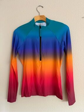 Johnny Was Campsis Long Sleeve Surf Shirt Ombré Size Small NWT